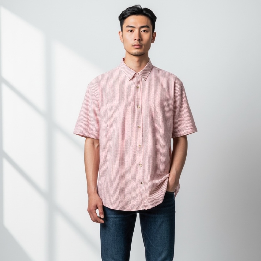 Men's Banana Republic Pink Pinstripe Shirt